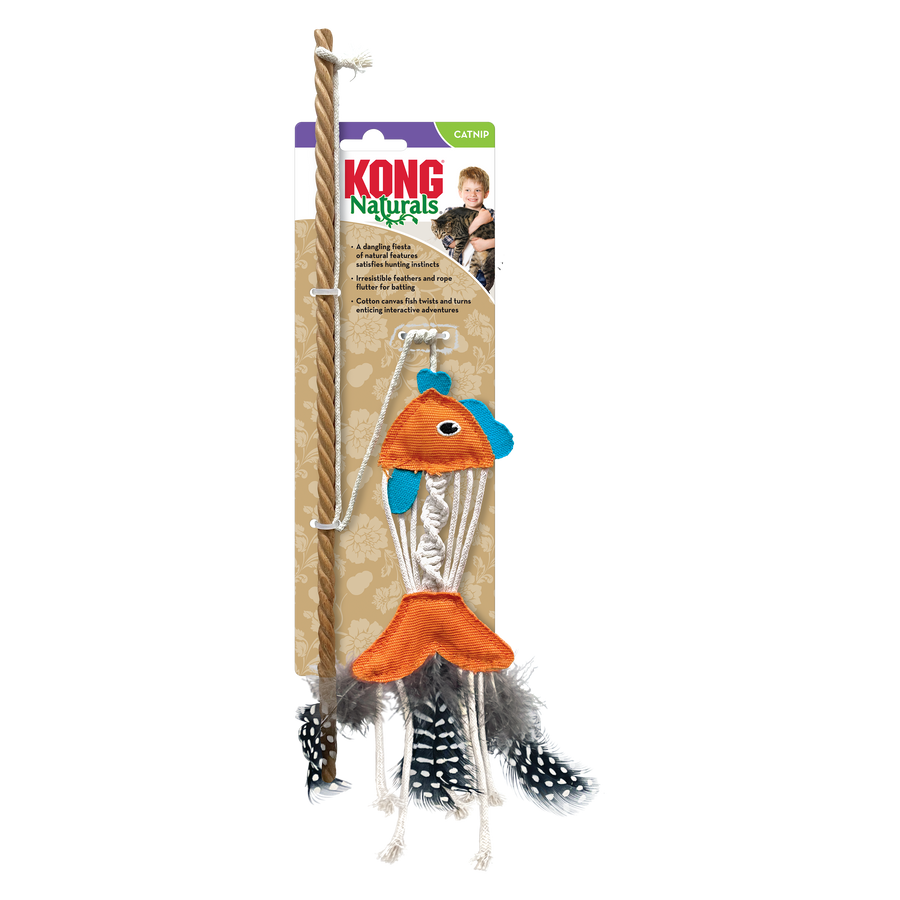 Front Packaging of KONG Naturals Fish Teaser Cat Toy