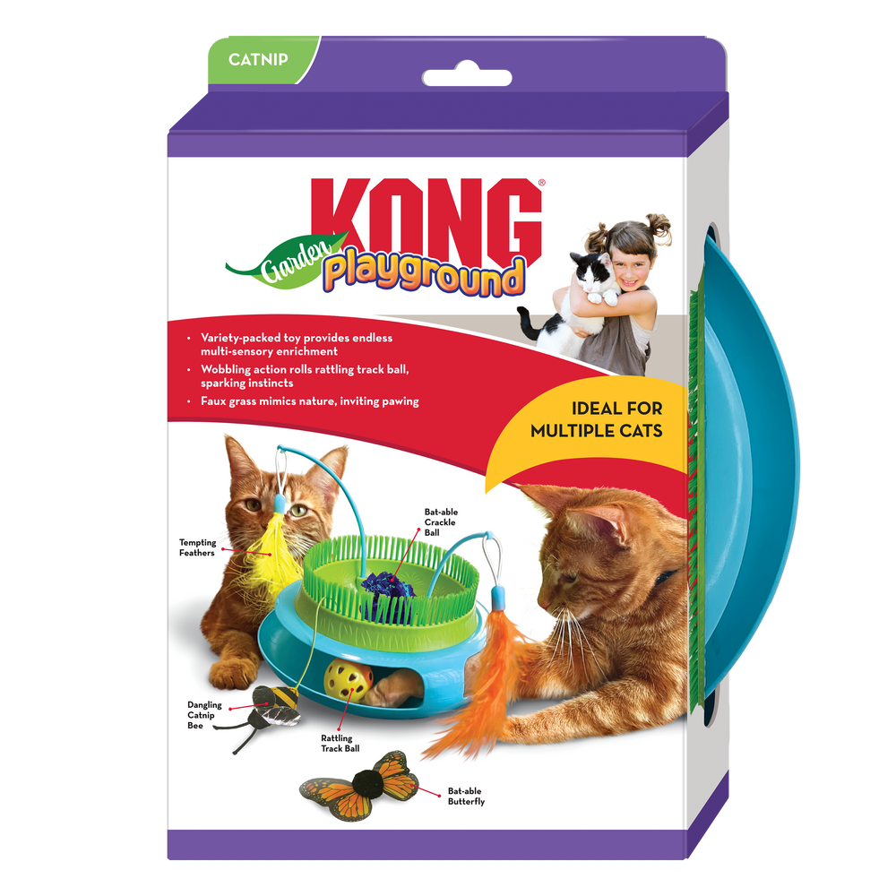 Front of box of KONG Playground Garden Cat Toy