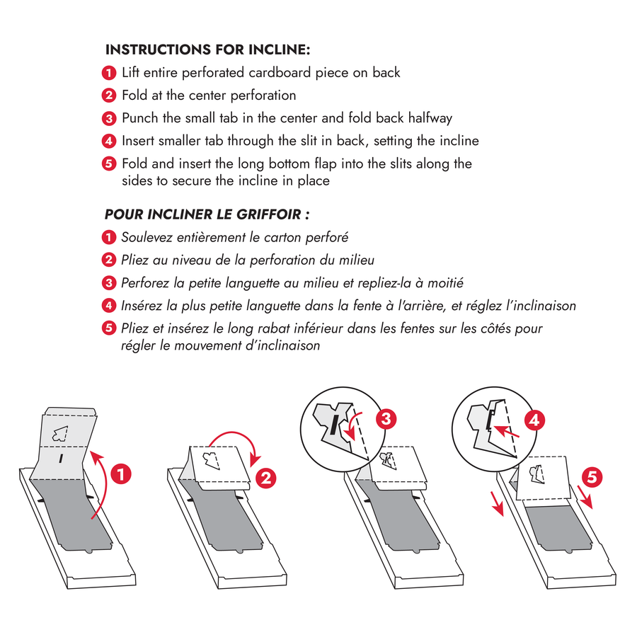 KONG Pop-up Incline Scratcher - Instructions in English and French