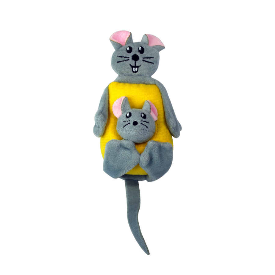 Front view of KONG Pull-A-Partz Cheezy Cat Toys