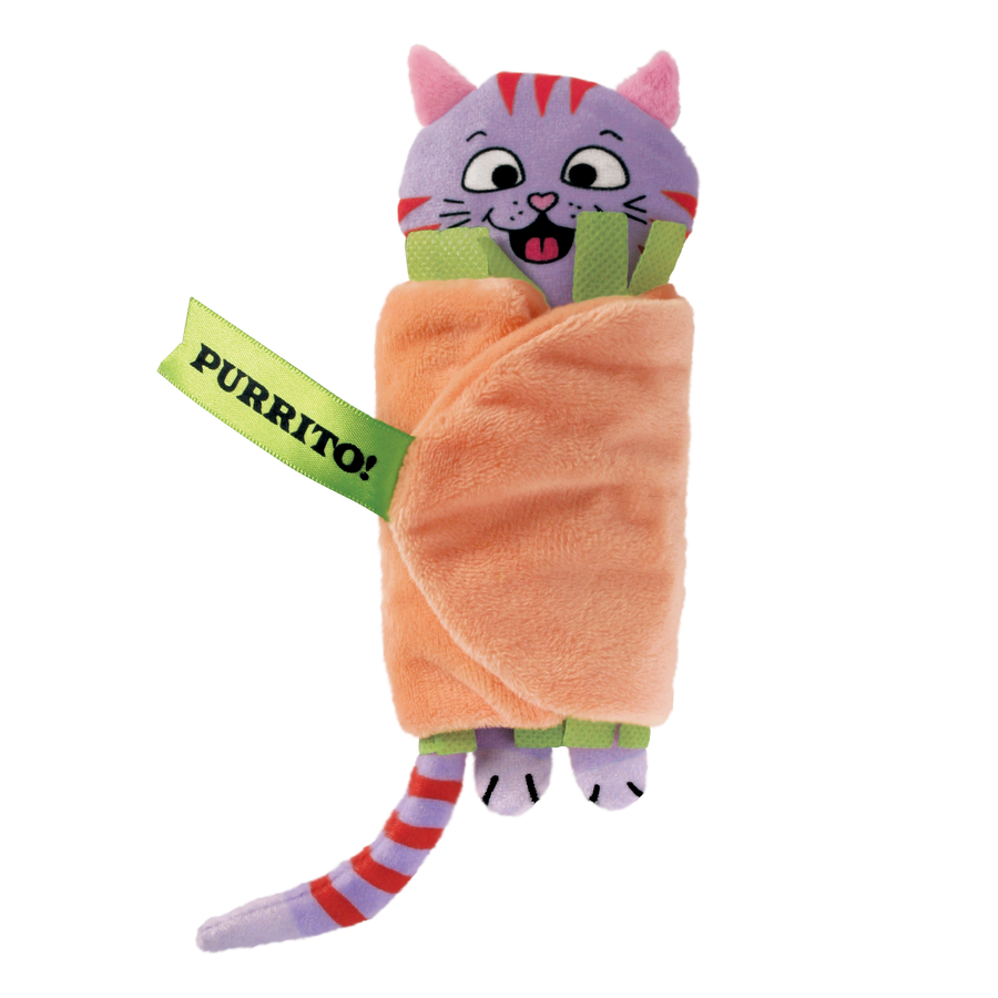 KONG Pull-A-Partz Purrito Cat Toys in Purple