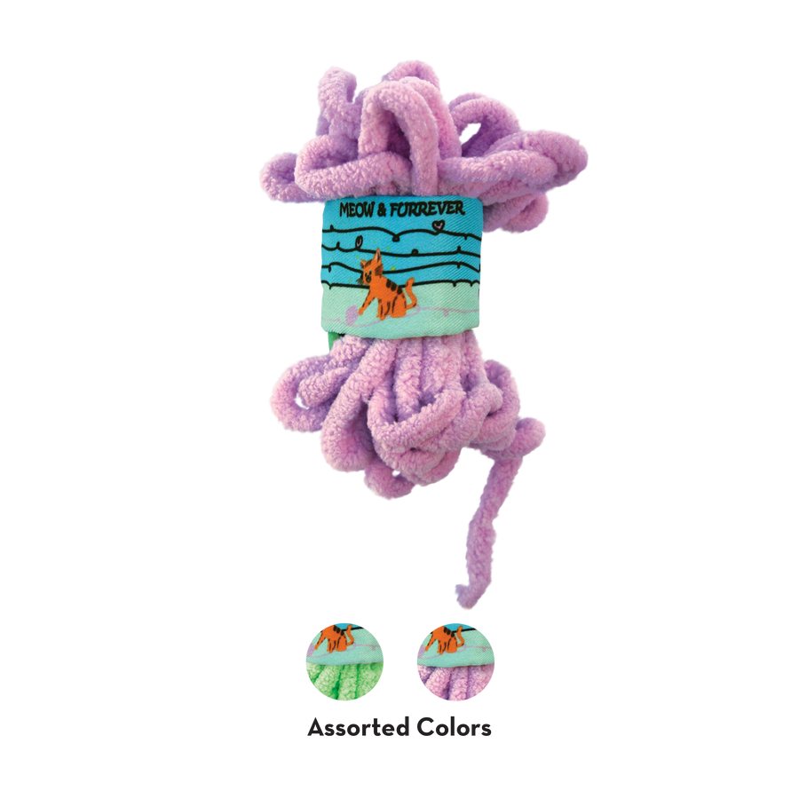 KONG Pull-A-Partz Yarnz Cat Toys in purple color