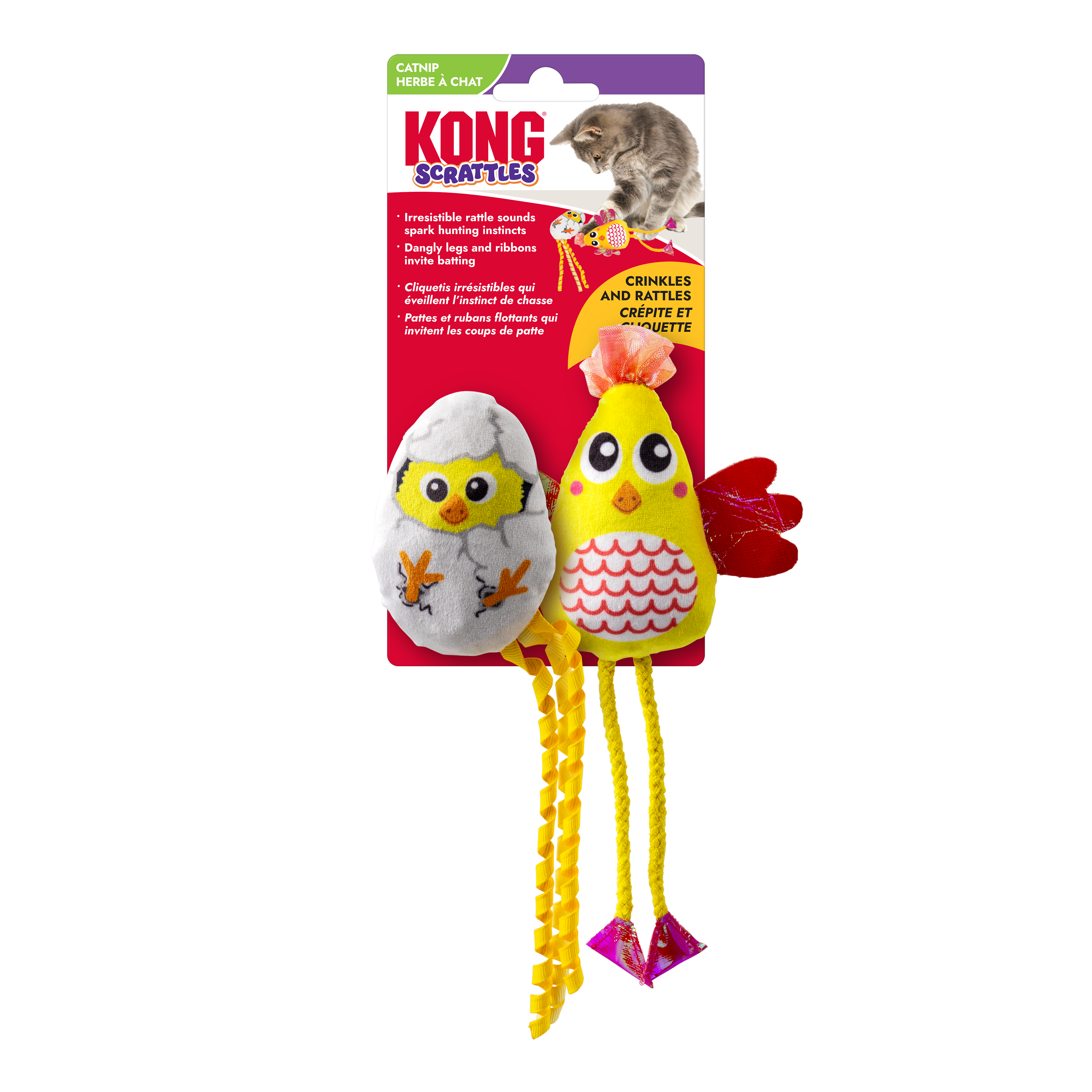 KONG Scrattles Chicken 2 Pack Cat Toy - Incredible Pets