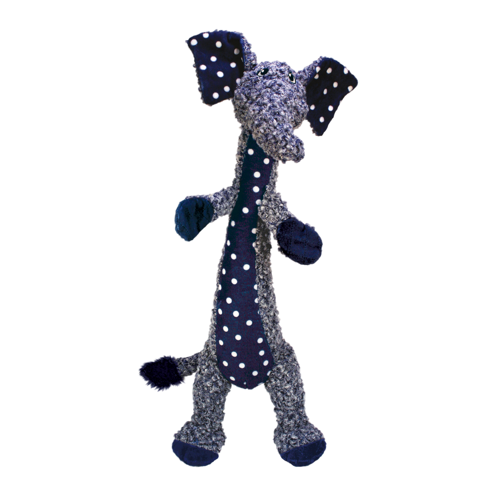 KONG Shakers Luvs Elephant Dog Toy Navy Blue & Polka Dots