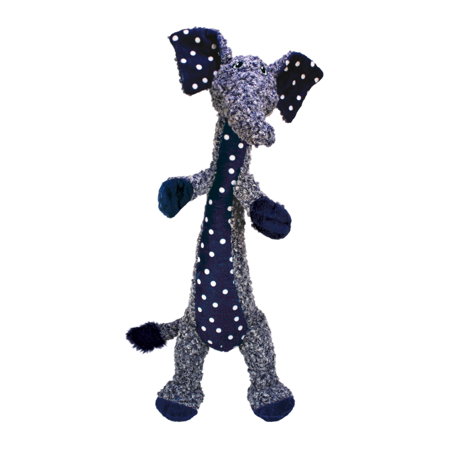 KONG Shakers Luvs Elephant Dog Toy Navy Blue & Polka Dots