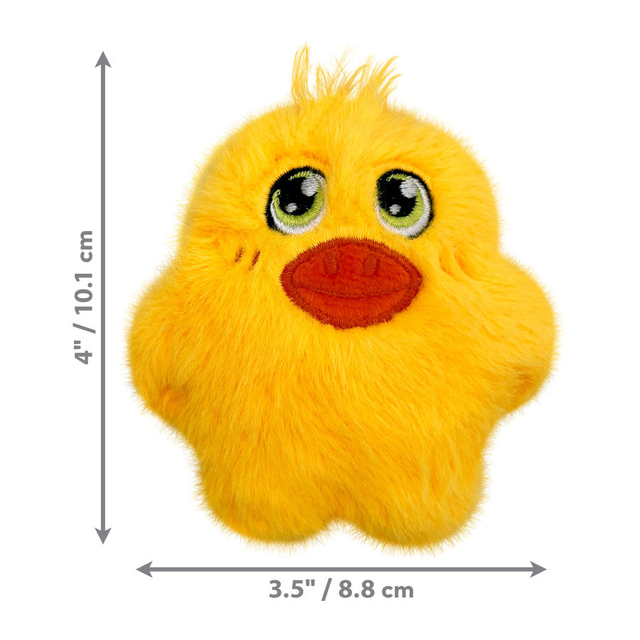 3.5 x 4 inches size of KONG Snuzzles Mini Duck Plush Dog Toy