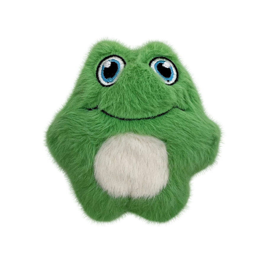 Front of KONG Snuzzles Mini Frog Plush Dog Toy Green