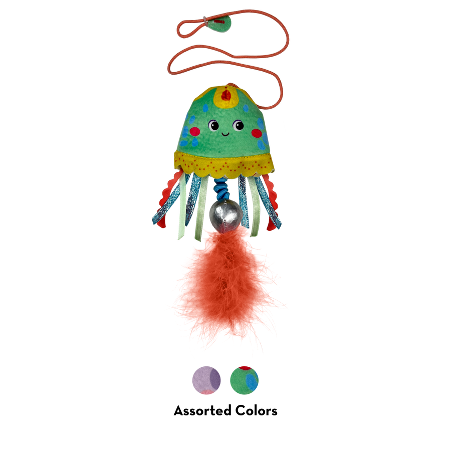 Purple & Green options for KONG Teaser Jellyfish Cat Toy