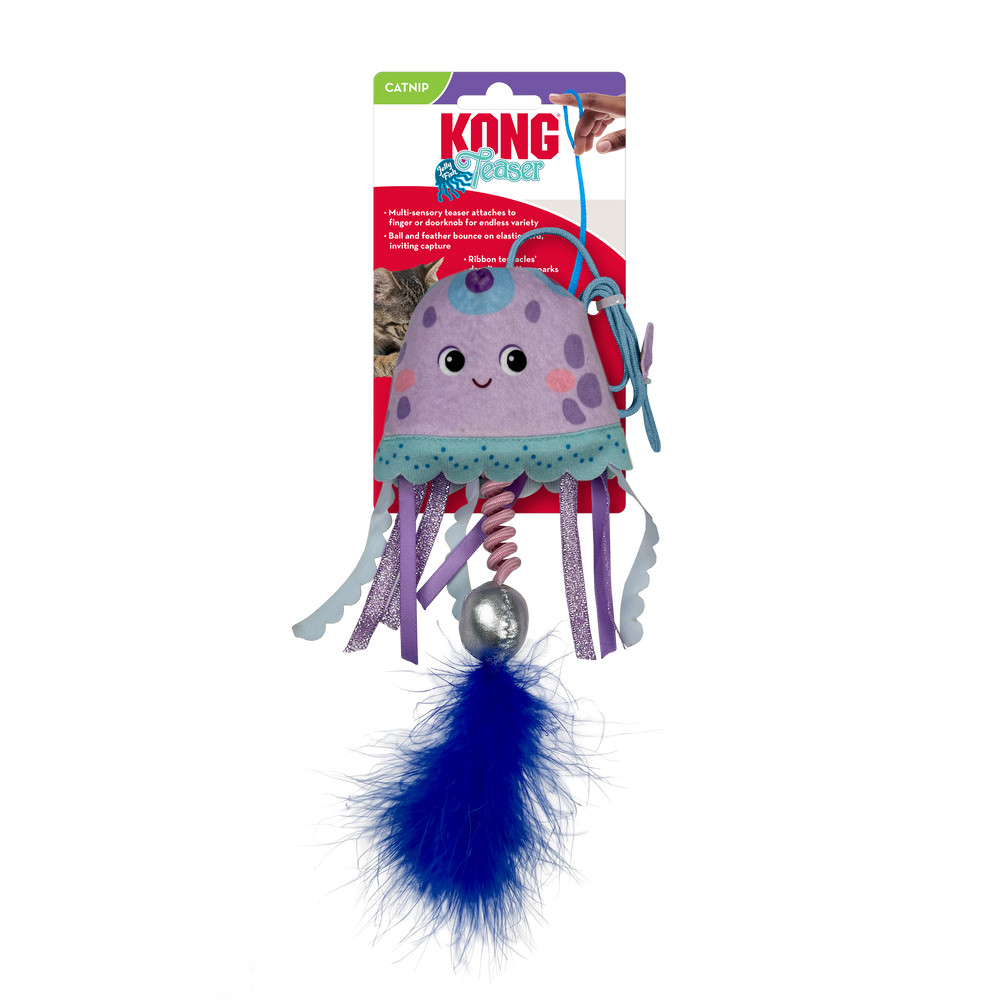 Purple colored KONG Teaser Jellyfish Cat Toy