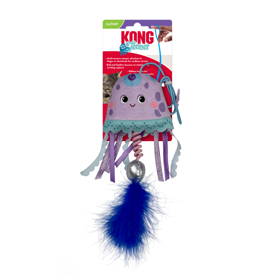 Purple colored KONG Teaser Jellyfish Cat Toy