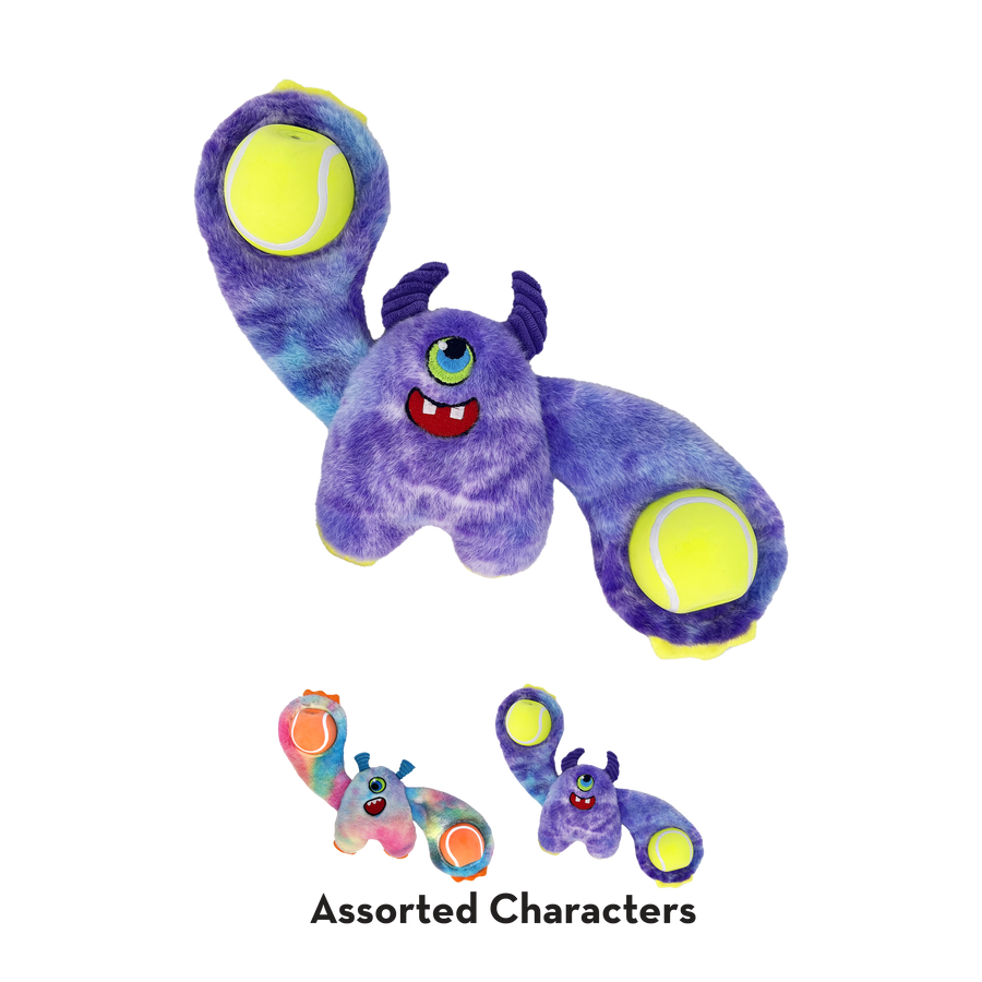 KONG Woozles Monster Assorted Medium Dog Toy Purple & Pink