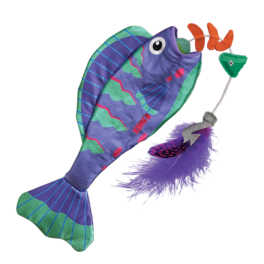 Front of KONG Wrangler Angler Fish Cat Toy Purple