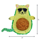 3 x 3 inches size of KONG Wrangler Avocato Cat Toy