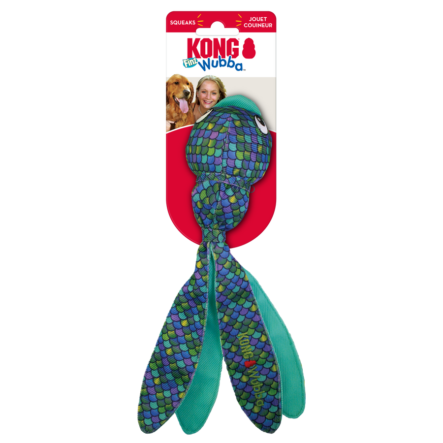 KONG Wubba Finz Dog Toy, Front  Packaging