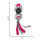 3.5 x 14.75 inches size of KONG Wubba Zoo Zebra Dog Toy
