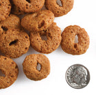 A size for every dog. Kibble approximately 2x size of a dime.