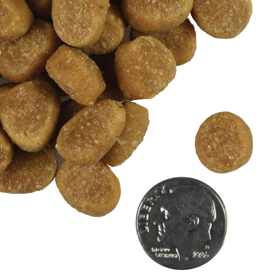 A size for every dog. Kibble approximately 2/3rds size of a dime.