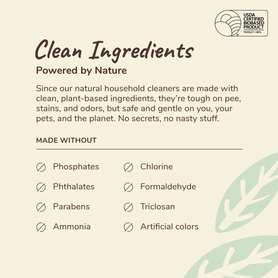 Alzoo Severe Accident Remover Fresh Lavender Scent made with clean, plant-based ingredients, tough on pee, stains and odors. 