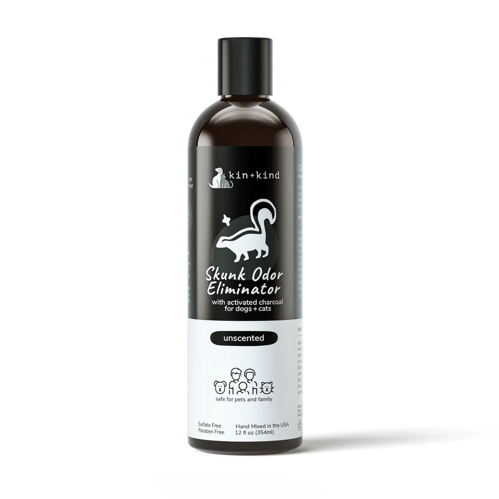 Kin + Kind Skunk Odor Eliminator Pet Shampoo 12floz Front bottle