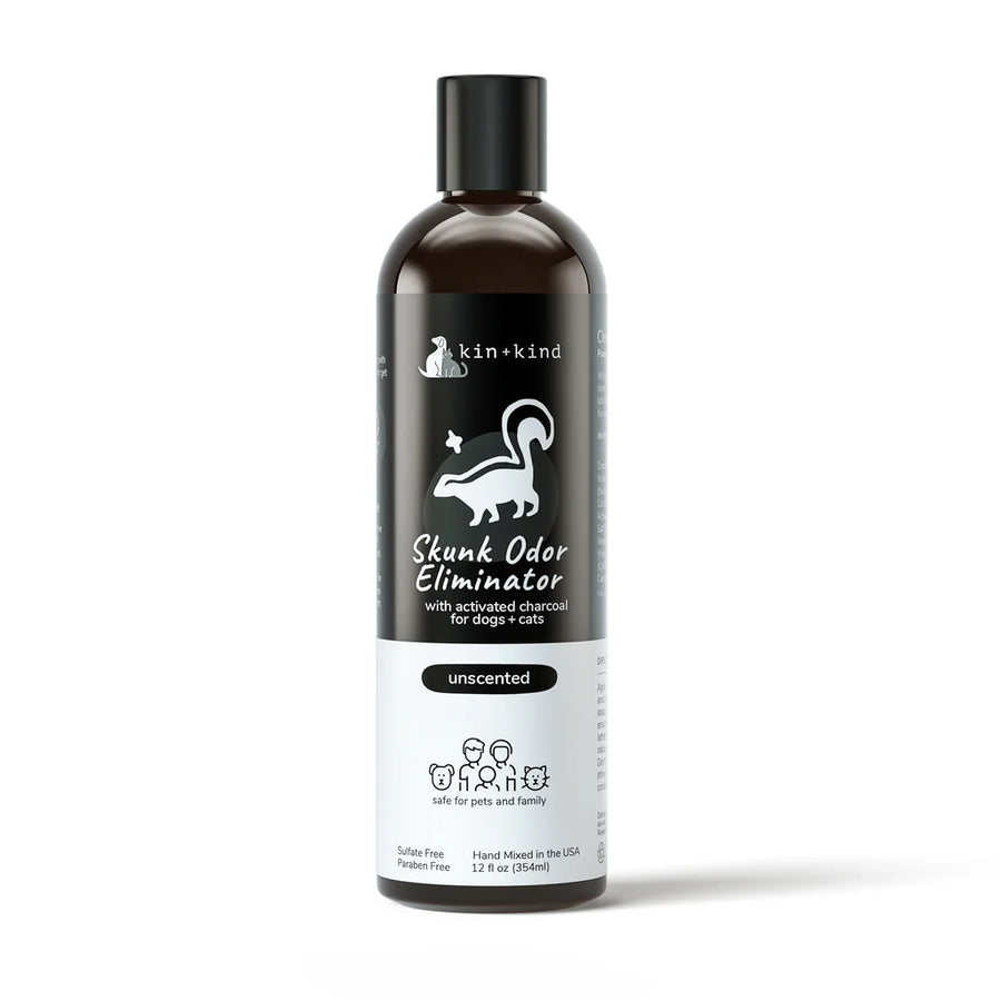 Kin + Kind Skunk Odor Eliminator Pet Shampoo 12floz Front bottle