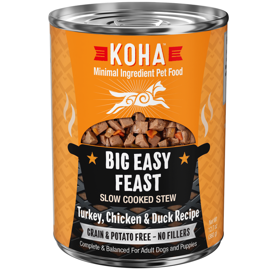 KOHA Grain & Potato Free Big Easy Feast Slow Cooked Stew with Turkey, Chicken & Duck Canned Dog Food