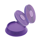 3 Parts of Kong Licks Spinz Dog Toy Purple cleans dogs’ tongues, promoting dental health and fresh breath. Non-skid base holds toy in place.
