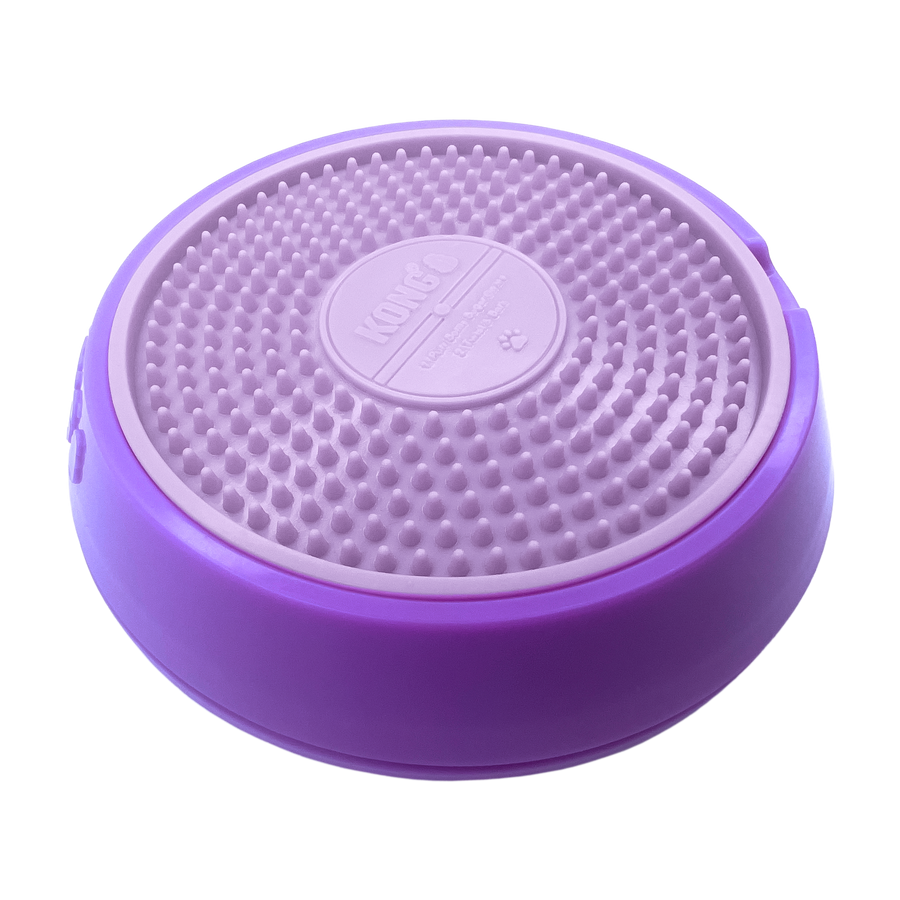 Front View of Kong Licks Spinz Dog Toy Purple