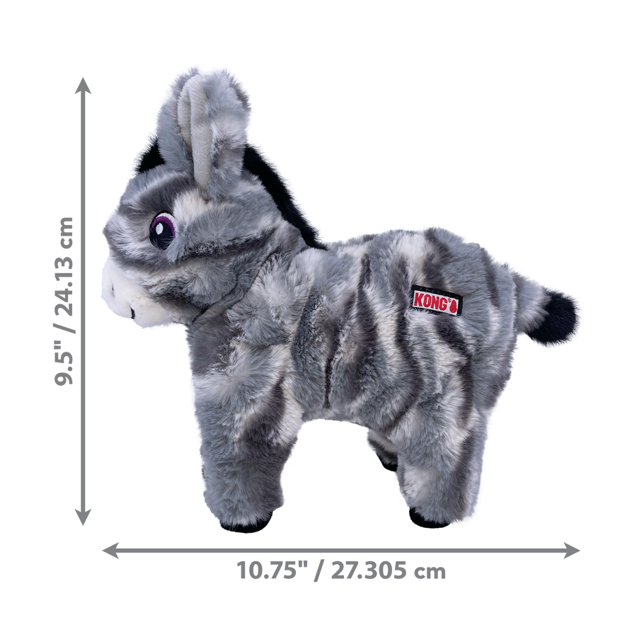 KONG Low Stuff Stripes Donkey Plush Dog Toy