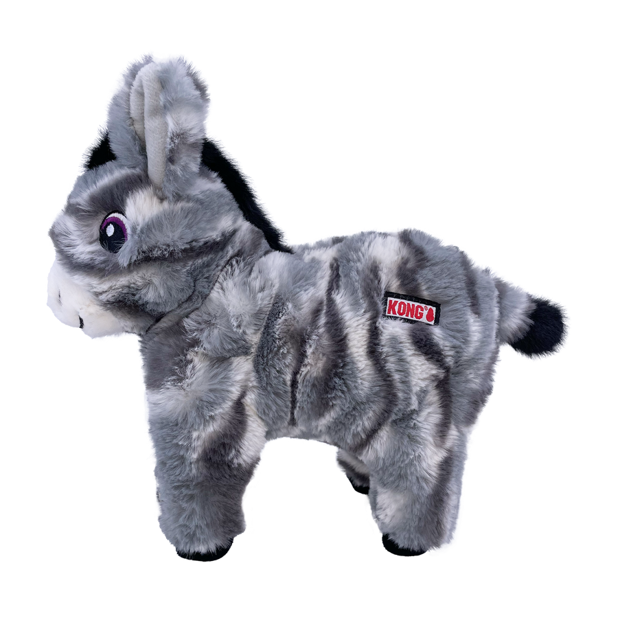 KONG Low Stuff Stripes Donkey Plush Dog Toy