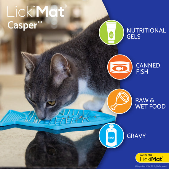 LickiMat Casper Slow Feeder Cat Food Bowl Sample Foods