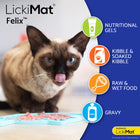 LickiMat Felix Slow Feeder Cat Bowl with assorted cat foods for slow feeding