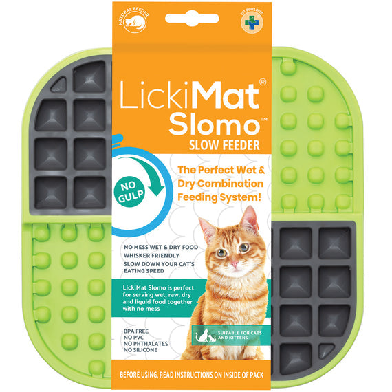 LickiMat Felix Green Slow Feeder Cat Bowl in sealed package