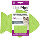 Front of LickiMat Felix Slow Feeder Cat Food Bowl Green Tray Package
