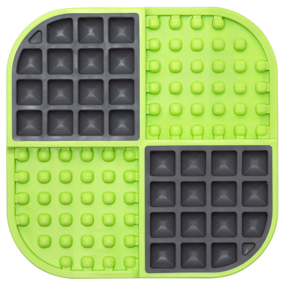 LickiMat Slomo Green and Black Slow Feeder Cat Bowl top-down view