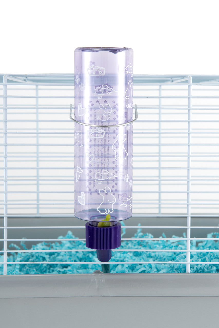 Lixit Clear Hamster Water Bottle attached to a cage