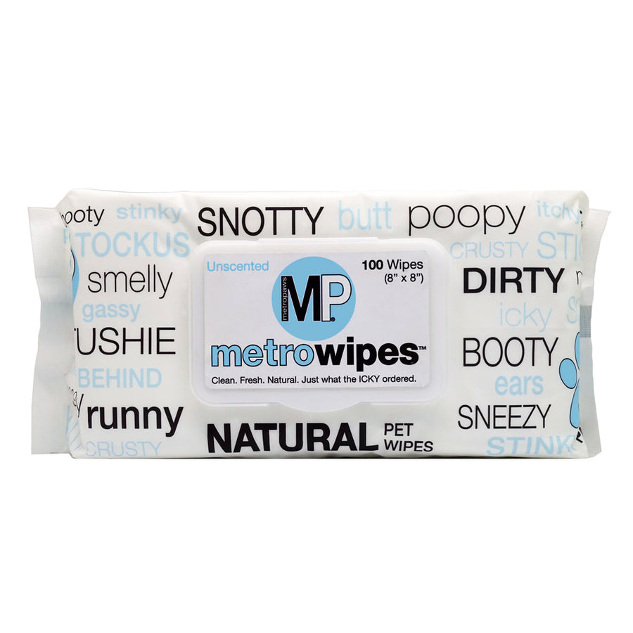 MetroWipes Hypoallergenic Unscented 100 count front. 