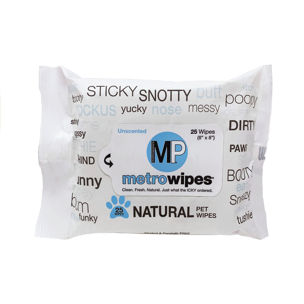 MetroWipes Hypoallergenic Unscented 25 Count front. 
