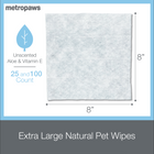 MetroWipes Hypoallergenic Unscented Dimensions. 