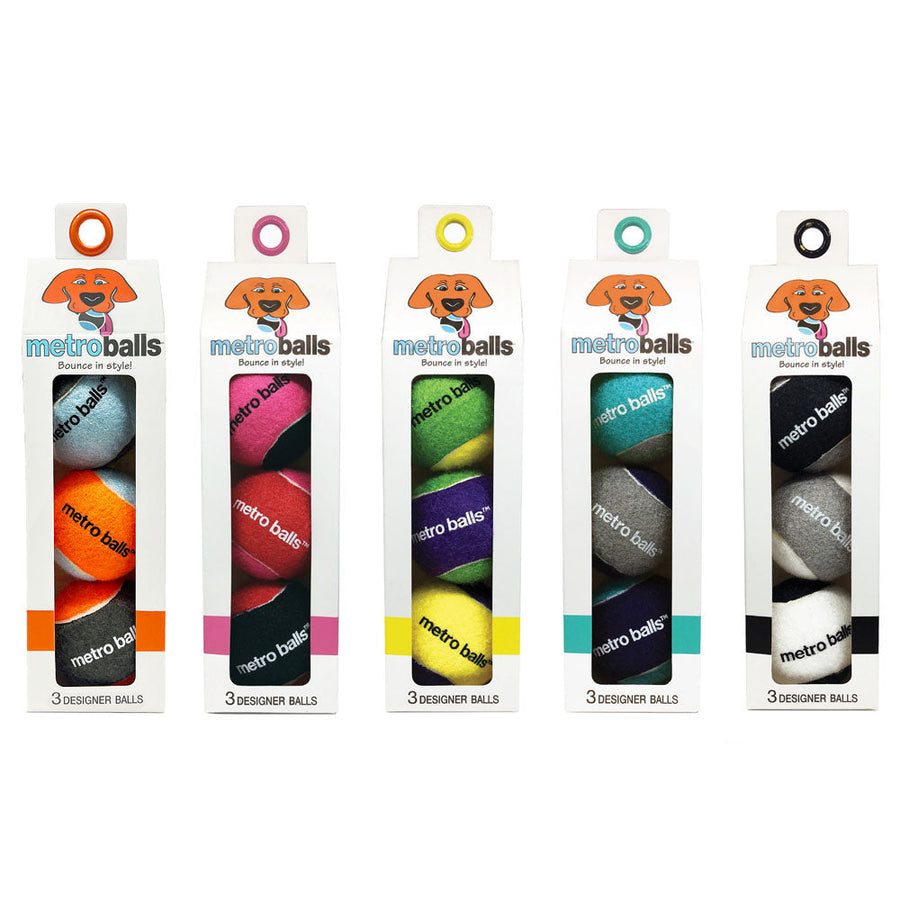Metro Paws Metro Tennis Ball Dog Toy, Multiple Colors. 