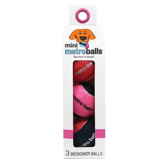 Metro Paws Mini Metro Tennis Ball Dog or Cat Toy- Pink. 