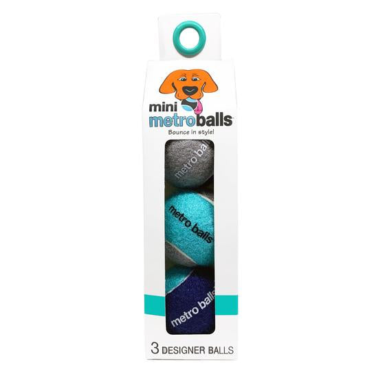 Metro Paws Mini Metro Tennis Ball Dog or Cat Toy- Seafoam. 