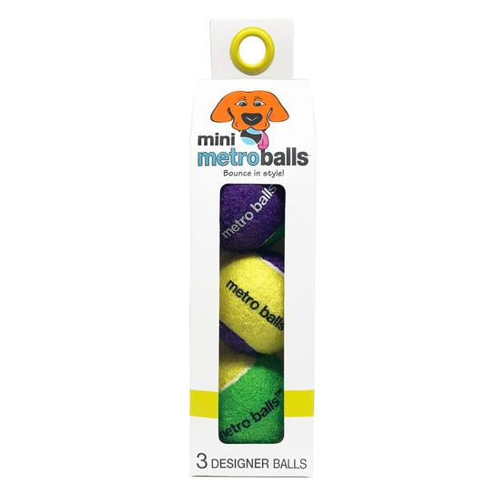 Metro Paws Mini Metro Tennis Ball Dog or Cat Toy- Yellow. 