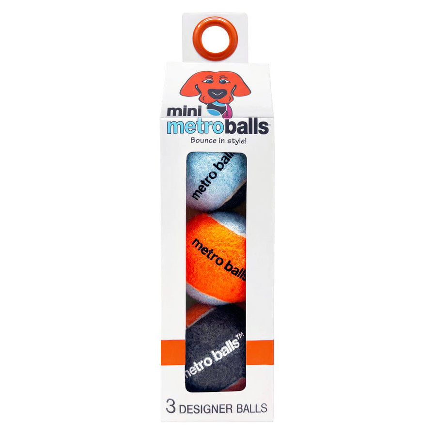 Metro Paws Mini Metro Tennis Ball Dog or Cat Toy orange. 