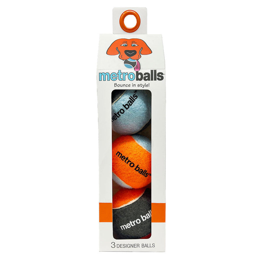 Metro Paws Tennis Balls- Orange. 