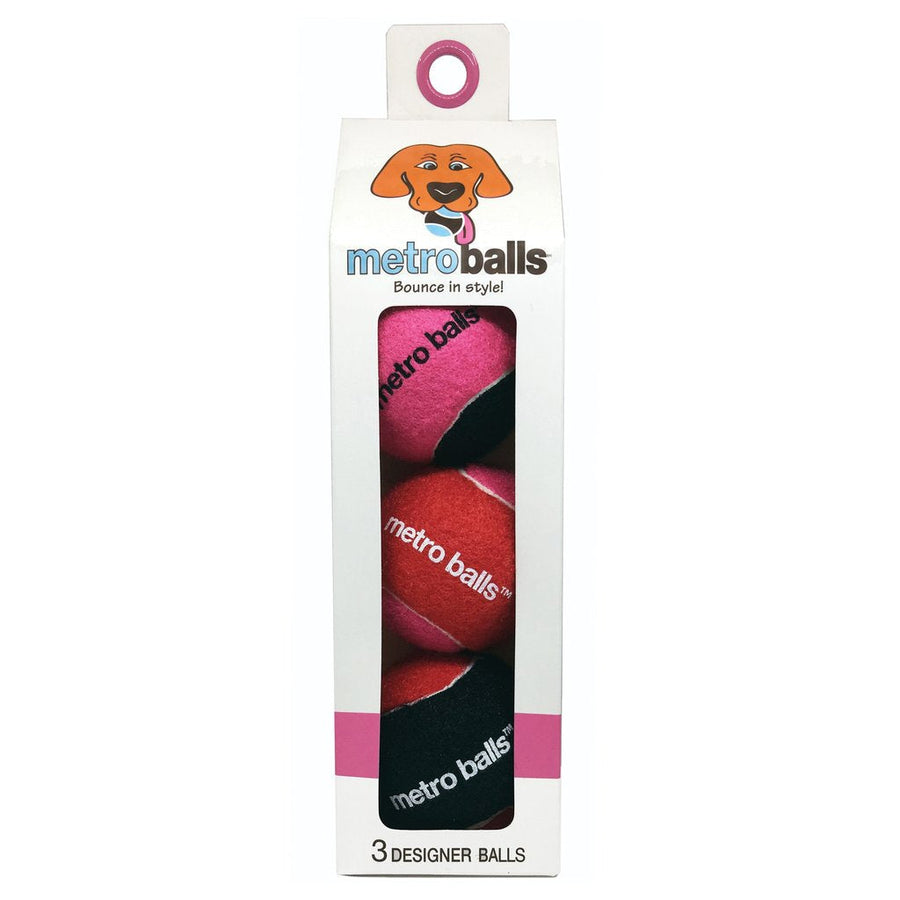 Metro Paws Tennis Balls- Pink. 