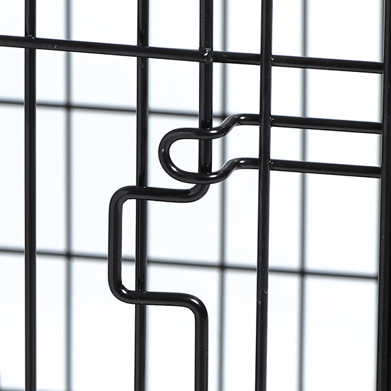 Midwest Contour Single Door Dog Crate, close-up view of the door lock mechanism