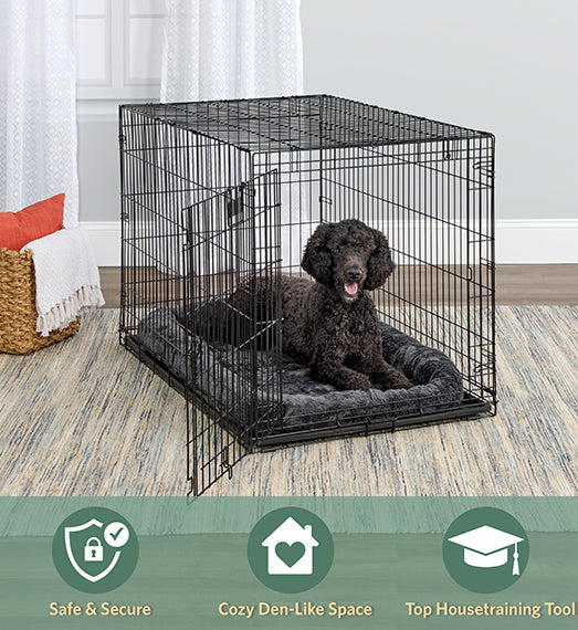 Midwest Contour Single Door Dog Crate is safe & secure, Cozy Den-Like Space and Top Housetraining Tool