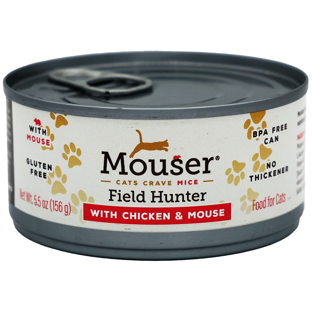 Mouser Field Hunter Canned Cat Food. With Chicken & Mouse. Gluten Free, BPA Free Can, No Thickener