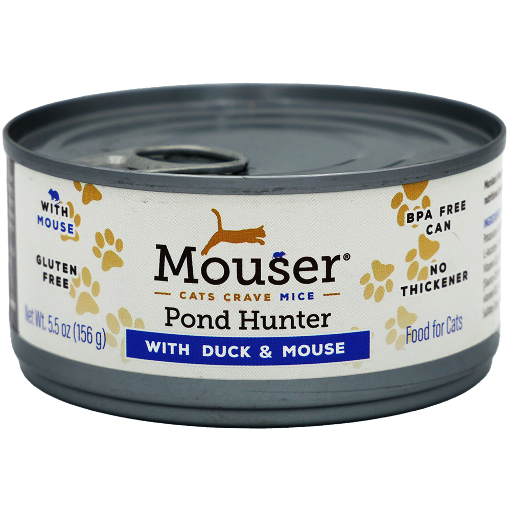 Mouser Pond Hunter Canned Cat Food. With Duck & Mouse. Gluten Free, BPA Free Can, No Thickener