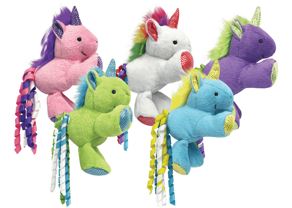 MultiPet Unicorn Cat Toy in pink, white, purple, green and blue